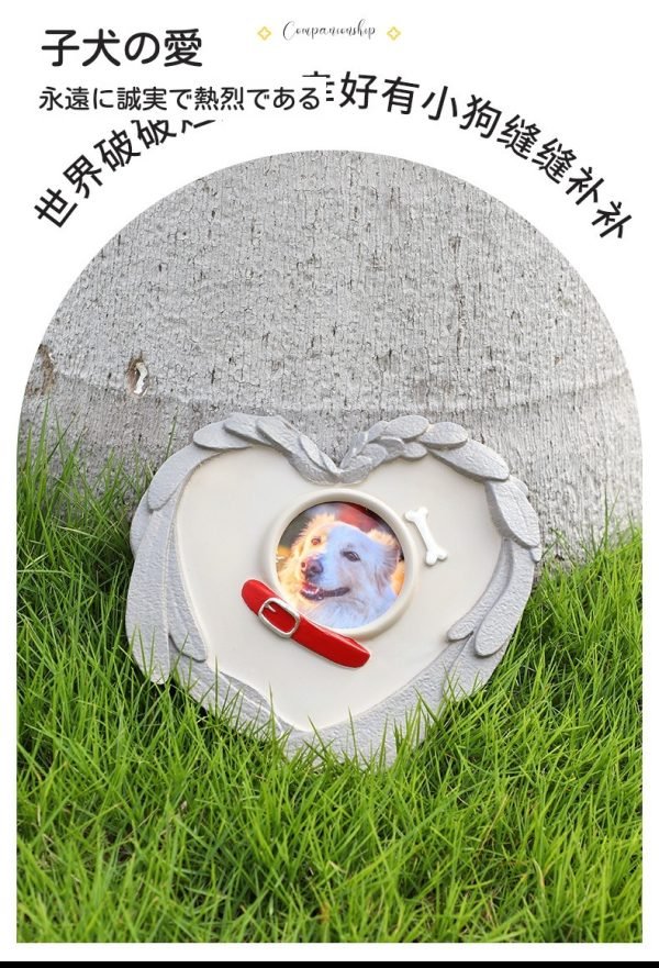 ペット追悼記念ハート型天使墓碑